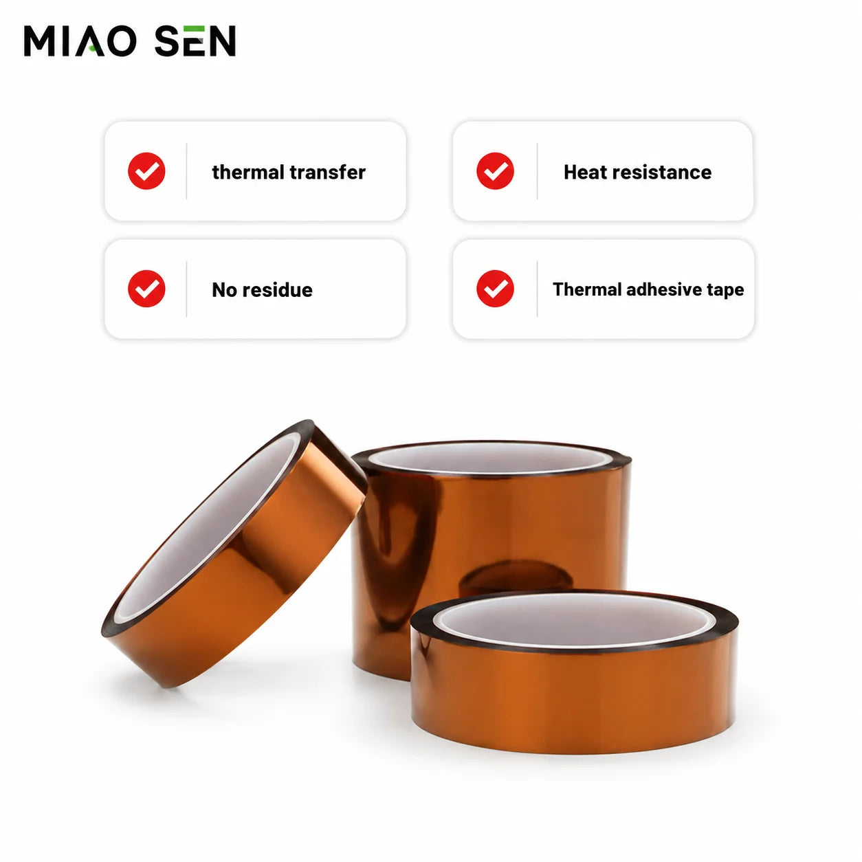 Brown Polyimide Kaptons Hot Melt Insulation Tape Heat Resistant High Temperature Electric Tape 33m Industrial Use
