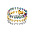 Fashion PVD Color Retention Stainless Steel 6mm Bead Chain Necklace Ball Chain Gold Stainless Steel Bracelet