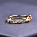 Rose Gold Plated Original Total 0.5 Carat Brilliant Cut Pass Diamond Test D Color Moissanite Lock Ring for Wedding Fine Jewelry