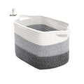 KUYUE Cotton Rope Basket with Handles Toy Basket Gift Baskets Empty Blanket Basket for Living Room Bedroom