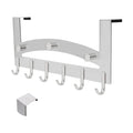 Door Hook Rack for Bedroom Clothes Towel Hat Bag Key 9 Hooks Stainless Steel Door Hook