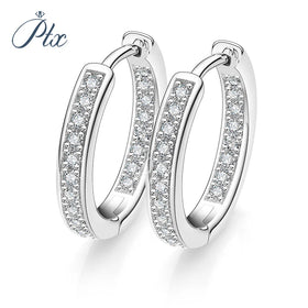 Fashion Style Ready to Ship Wholesale GRA Round Shape 925 Sterling Silver VVS Hoop Moissanite Earrings