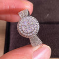 CAOSHI ODM OEM Cubic Zirconia Wedding Jewelry Promise Bling Round Cut Diamond Engagement Women Silver Color Rings