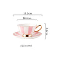 200ml Nordic Pink Ceramic Coffee Cup and Saucer Set British Afternoon Tea Cup and Saucer Set