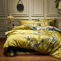 Wholesale Fancy Yellow Print Duvet Covers Luxury 100% Cotton Comforter 4 Piece Bedding Sets