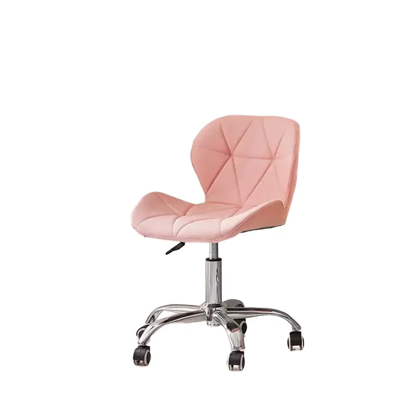 Modern Swivel PU Leather Dining Chairs with Diamond Back and Adjustable Chrome Base with 5 Wheels for Home Office Computer Desk MegaBDM