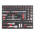 CRV Socket Joint Bar Spinner Handle 72pcs Hand Tool Kits with EVA Foam Set Repair OEM Customizable Wrench Set Box