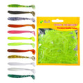 Wholesale SO033 5.5cm 0.6g 50pcs/bag Artificial Soft Plastic Worm Baits Fishing Lures with Paddle Tail