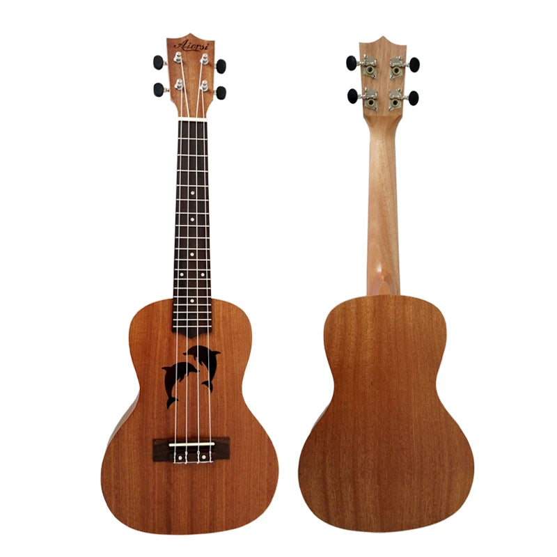 Aiersi Brand Wholesale Price Concert Cheap China Made Ukulele Dolphin Ukulele All Size Mahogany Custom logo Factory Small Guitar