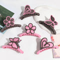 Stassy Flower Butterfly Hair Clips European American Acrylic Claw for Thick Hair Teen Girl