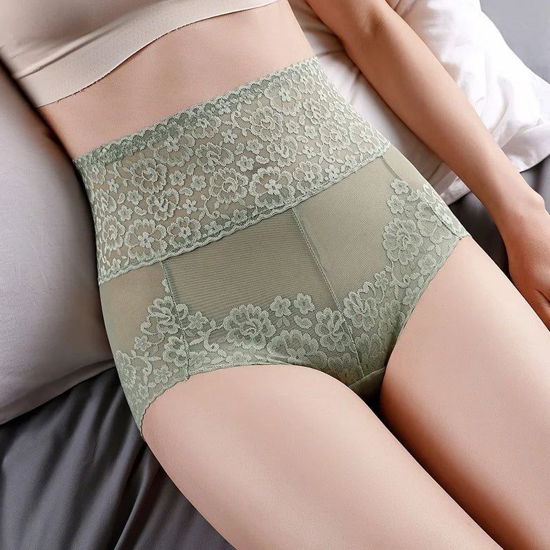 Factory High-waist Female Briefs Seamless Transparent Lace Breathable Lady Panties