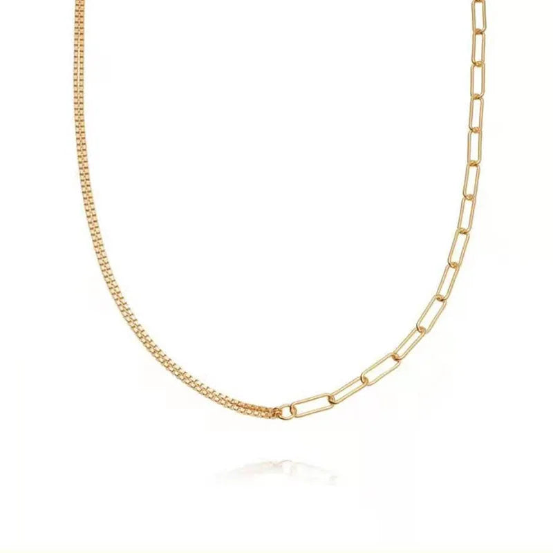 Joolim Jewelry 18K Gold Plated Safty Pin Mixed Choker Necklace Stainless Steel Necklace Tarnish Free Jewelry Wholesale