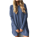 RNSHANGER Spring Women's Long Sleeve O-Neck Loose Casual Breathable Polyester T-shirt