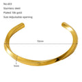 Fashion Simple Design Stainless Steel 18K Gold Plated Twist Bangle Adjustable Opening Bangle Ready Stock Wholesale Couple Bangle