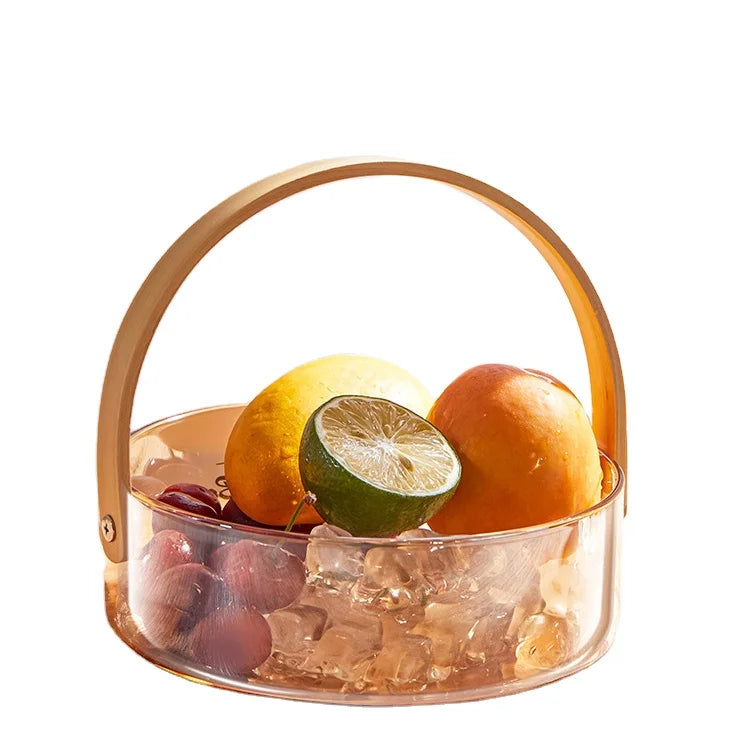 Handmade Transparent Glass Pot Fruit Bowls Borosilicate Glass Elegant Ice Bucket Salad Glass for Food