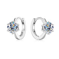 New 925 Silver & Gold Huggie Wedding Earrings Engagement Jewelry with Moissanite Solitaire Hoops for Women