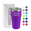 Custom Logo Powder Coating Double Walled 16oz 26oz Stainless Steel Coffee Tumbler Cup Insulated Coffee Mug Bpa Free Lid