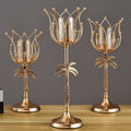 O-X470 Wholesale Wedding Decoration Table Centerpiece Gold Luxury Candlestick Nordic Glass Candle Holders Decorative
