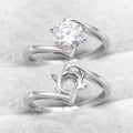 Sterling Silver 6.5mm/1 Carat Semi Mount Ring Frame Blank Moissanite Diamond Setting Base Without Center Stone Inlay for DIY