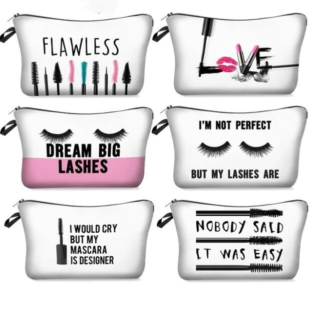 Pink Handbag Kawaii Eyelashes Cosmetic Bag Makeup Pouch Beauty Case Make up Bag for Women Travel Organizer Kit Etui