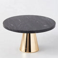 Hot Selling Wedding Party Birthday Celebration Marble Stone Cake Stand Metal Base Round Cake Stands