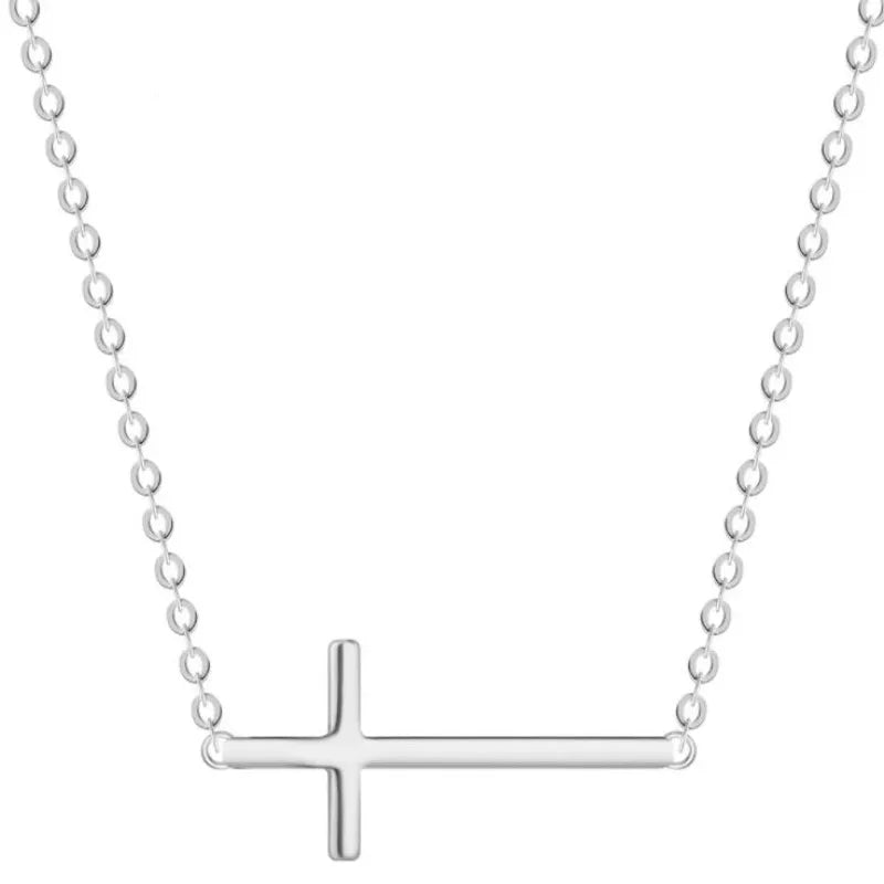 Latest Fashion 925 Sterling Silver Simple Pendant Infinity Charms Cross Necklace