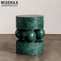 WISEMAX FURNITURE High End Design Round Living Room Furniture Black Small Round Marble Side Table for Hotel Home Room