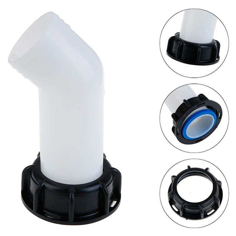 IBC Spout DN50 Tote Tank Adapter Extension Drain Hose Pipe Elbow Water Tank Nozzle Tap Cap Valve Fittings Connector Home Garden