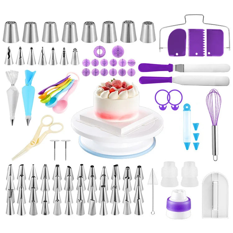 135-Pcs DIY Cake Decorating Turntable Set Baking Tools & Supplies Plastic Manufactured by Top Brand