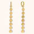 Dingran Hign Quality Snowflake Shape Tassel Chain Earrings 18k Gold Plated Stainless Steel Jewelry for Women