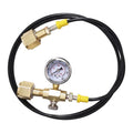 Protective Gas Transfer High Pressure Hose 1.5m for Argon / CO2 Thread 2 X W21.8 X 1/14 Inch Right with Pressure Gauge