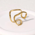 Beimai OEM Ring Simple Double-layer Stainless Steel Asymmetrical Open Ring