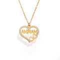 Delicate Heart-shaped Zircon Stainless Steel Necklace MAMA Necklace Jewelry Mother's Day Gift for Her