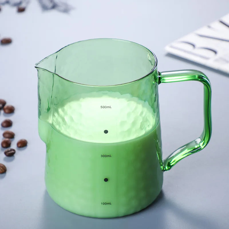 500ml Customized Glass Coffee Milk Jug Barista Coffee Maker Pitcher  Frothing Mug Espresso Accessories