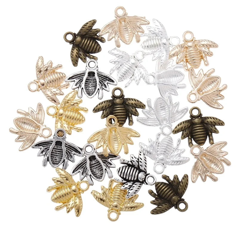AA00245 Alloy Insect Bee Charms Colors Lovely Honeybee Charm Pendants for DIY Craft Jewelry Making Accessory