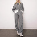 Wholesale Women's Clothing Sweatsuits Streetwear 2 Piece Zip up Hoodie and Jogger Set Cotton Fleece Sweatshirt Tracksuit