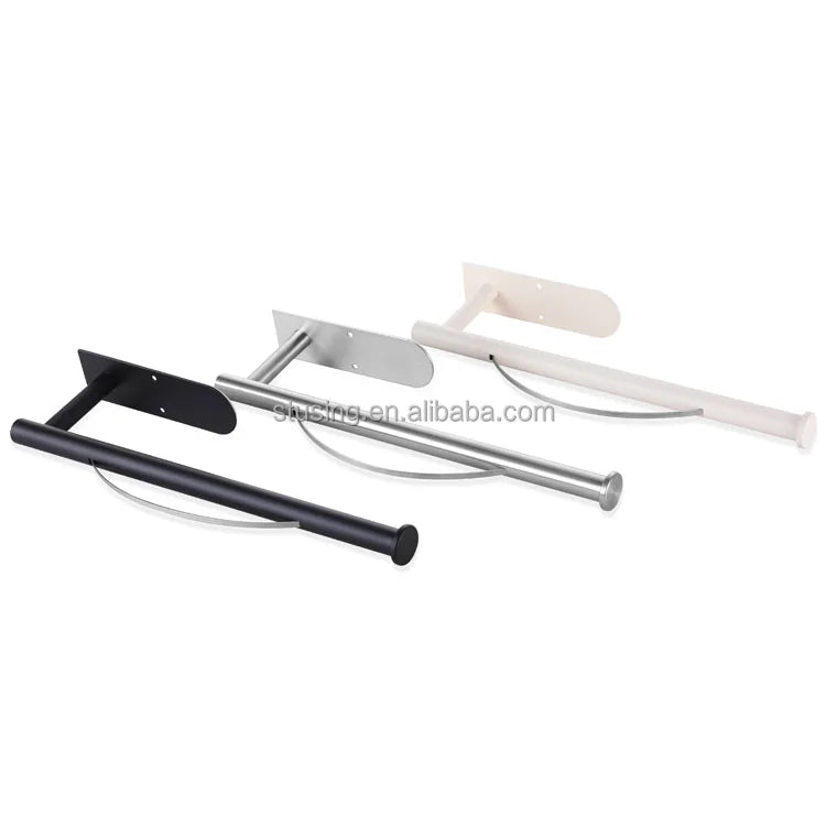 Modern One-Hand Tear Damping Stainless Steel Self-Adhesive Wall-Mounted Paper Towel Holder for Home Hotel & Kitchen Decor