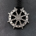 Double Side Viking Odin 's Symbol Ship Steering Wheel Pendant Nordic Amulet Charm Men Necklace Talisman Gift Jewelry