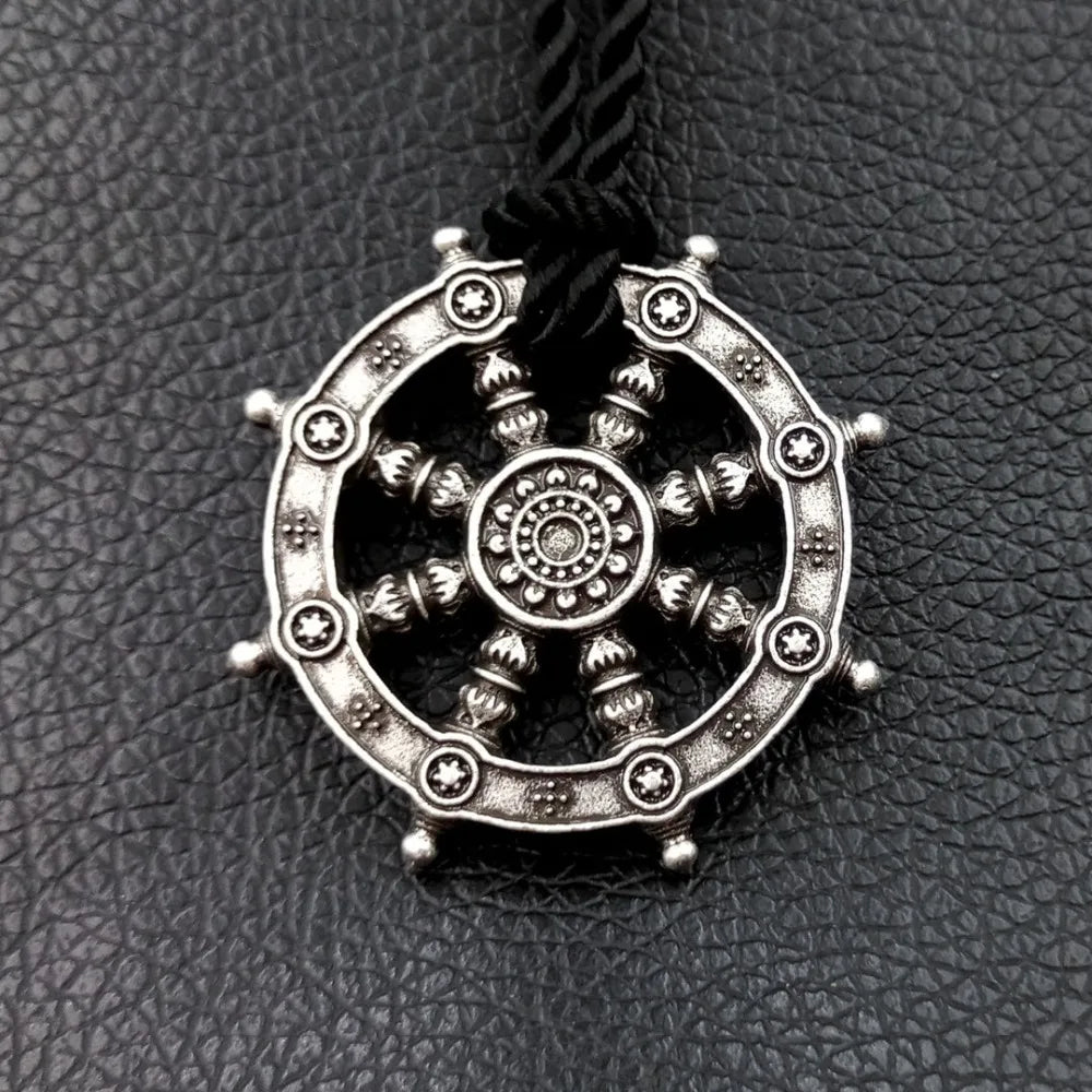 Double Side Viking Odin 's Symbol Ship Steering Wheel Pendant Nordic Amulet Charm Men Necklace Talisman Gift Jewelry