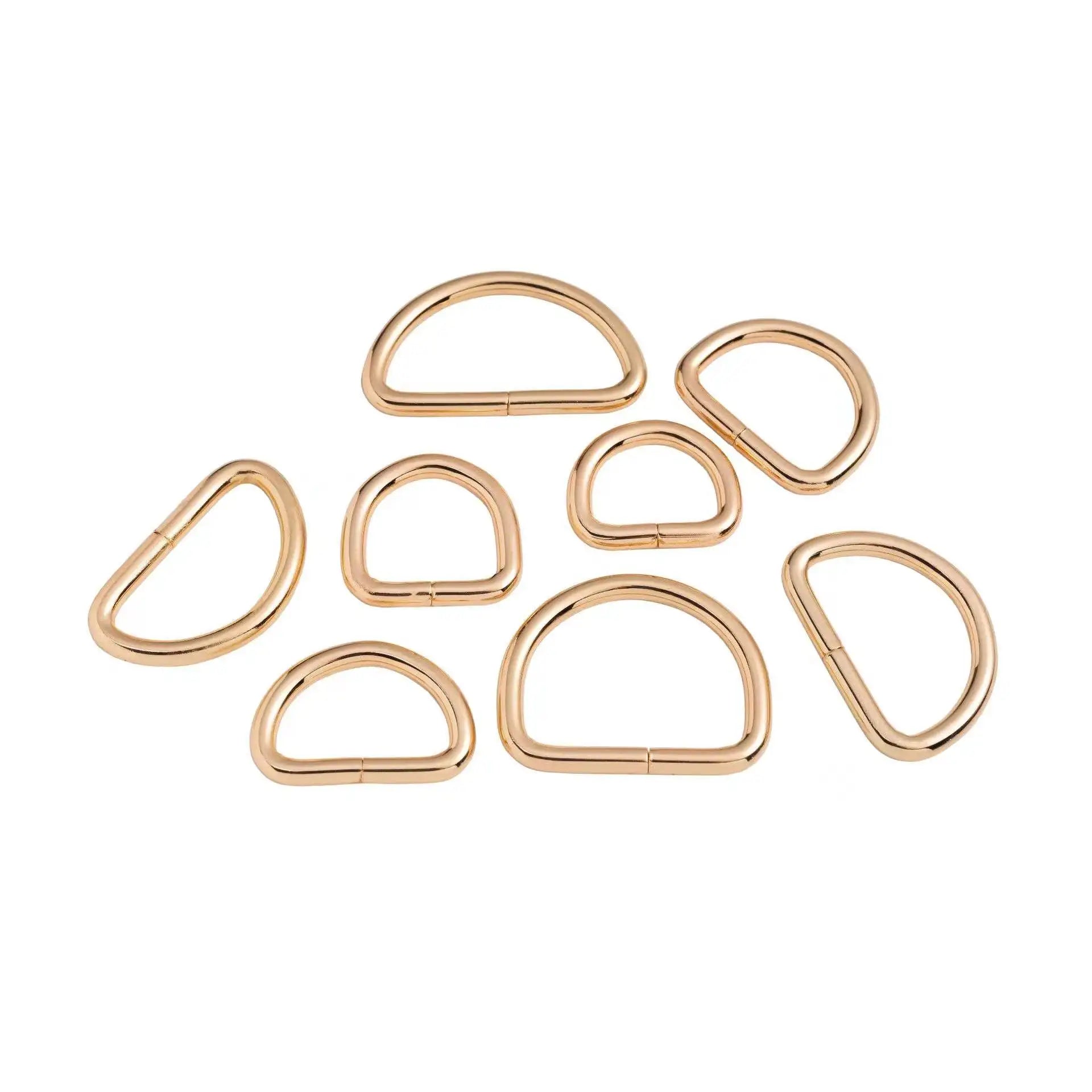 Tailor Use Metal Alloy Flat Head D-shaped Ring Semi-Circular Adjusting Buckle Eco-Friendly Nickel-Free for Garment Belts Bags