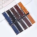 Factory Manufacturer Luxury Racing Rally Watchband 20mm 22mm Quick Release Breathable Holes Genuine Leather Watch Strap