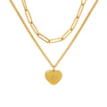 Wholesale Heart Pendant Necklace Star Zirconium Surgical Grade Stainless Steel Necklace