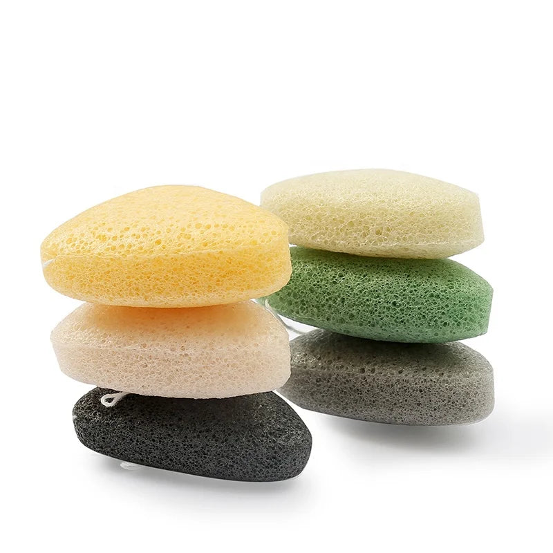 Private Label 100% Natural Activated Charcoal Konjac Sponge Organic Face Cleaning Ball Customizable Private Label