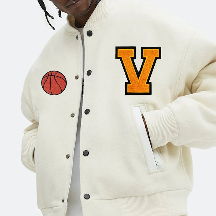 OEM Custom Street Wear Logo Patches Letterman Baseball Boy Varsity Jacket for Me for Spring