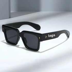 QSKY High Class Simple Women Retro Rivet Uv400 Small Frame square Personal Sunglasses Men