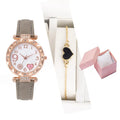 2023 Women Watches New Women's Casual Quartz Leather Band Watch Heart Starry Sky Wrist Watch Gift