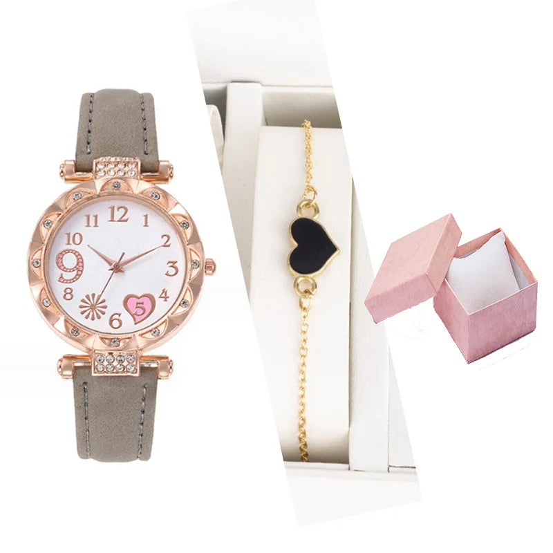 2023 Women Watches New Women's Casual Quartz Leather Band Watch Heart Starry Sky Wrist Watch Gift