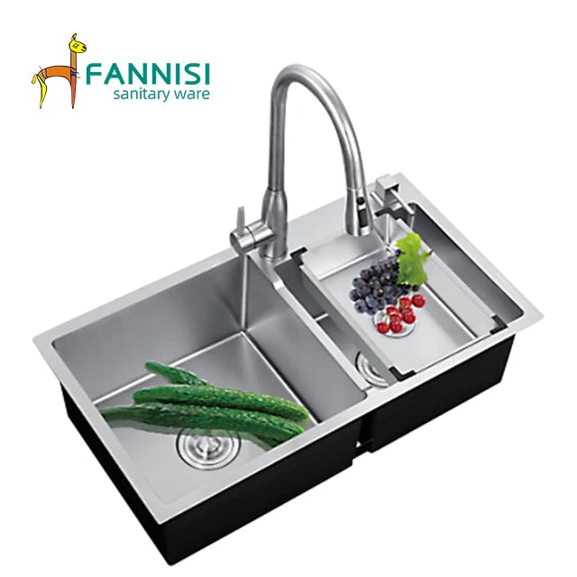 Modern Eco-friendly Good Quality Stainless Steel Black Kitchen Wash Vegetables Basin Sink
