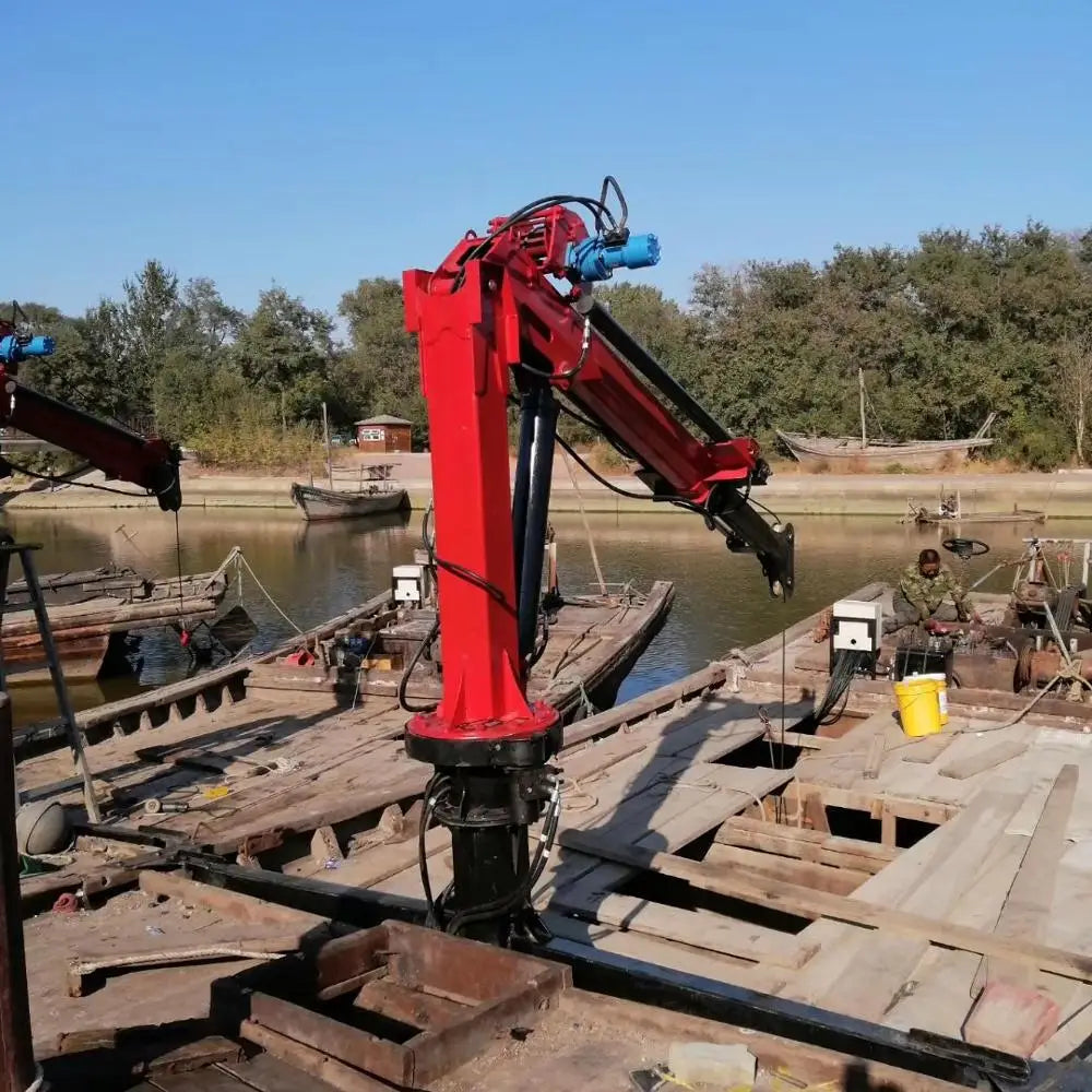 Truck Car Ship Boat Marine Vessel Mounted Crane Hydraulic Lift Crane for Painting Sale