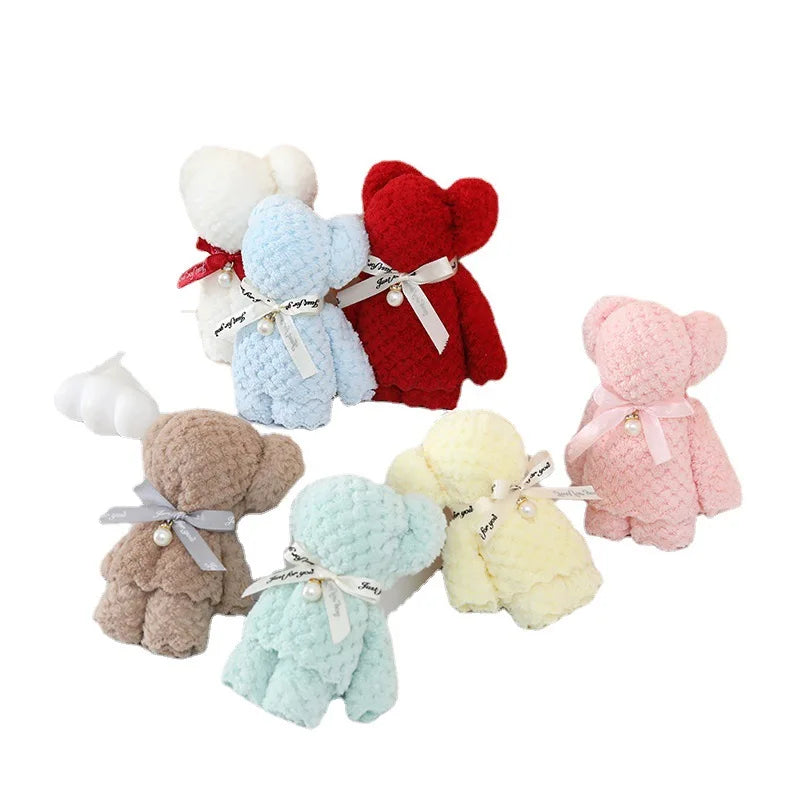 Coral Fleece Bath Towel Sets Pineapple Grid Pearl Bear Design Quick-Dry for Home Use for Weddings Returns Birthdays Openings